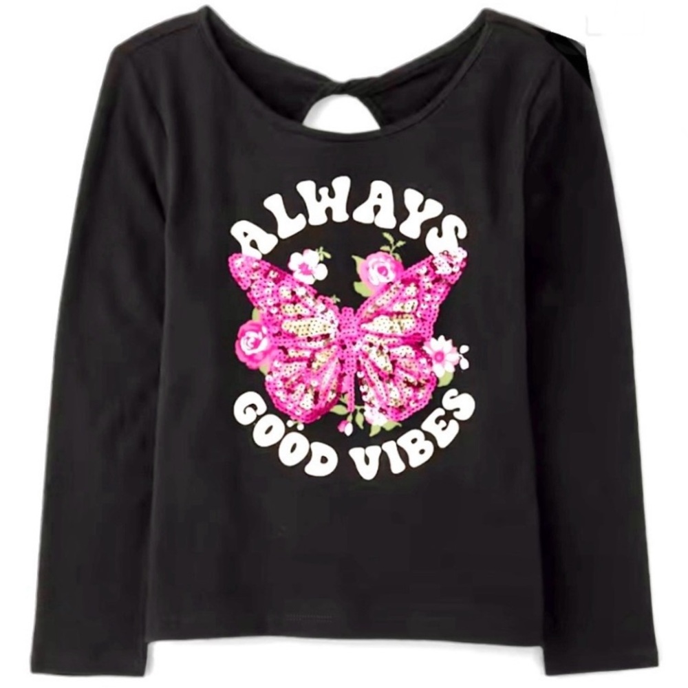 THE CHILDREN'S PLACE Girls Graphic Twist Back Top size 5/6 NWT